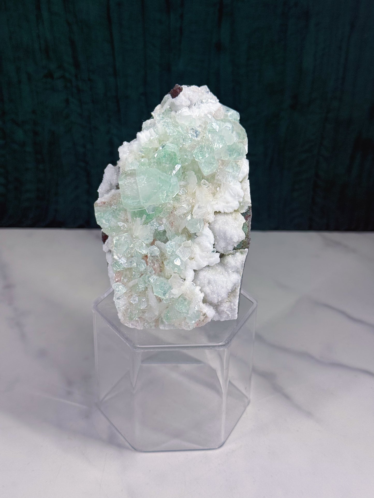 Green Apophyllite on Chalcedony