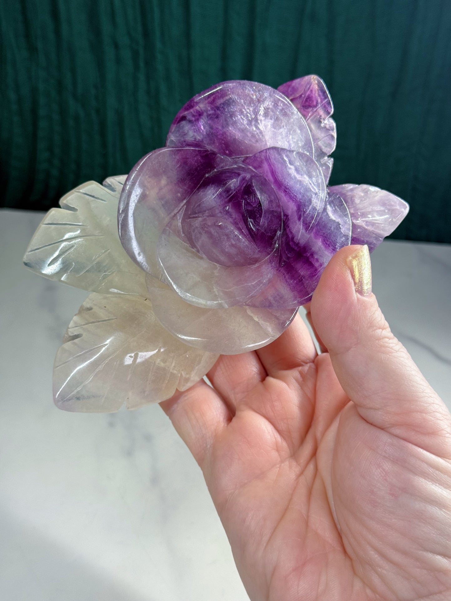 Fluorite Flower Carving