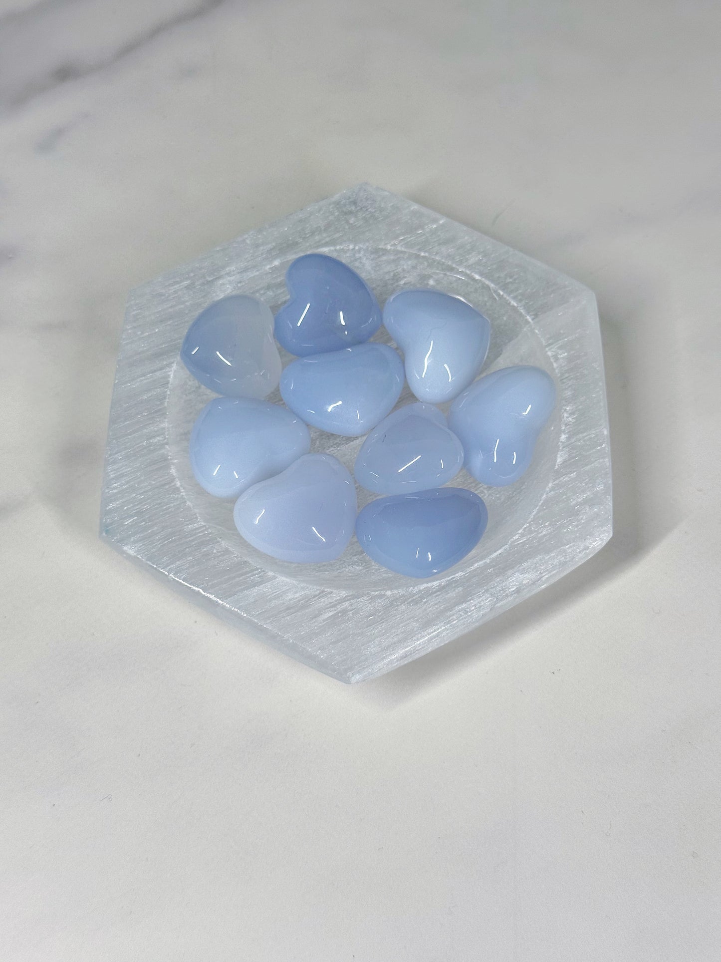 Blue Chalcedony Mini Hearts