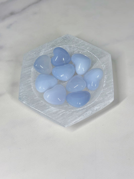 Blue Chalcedony Mini Hearts