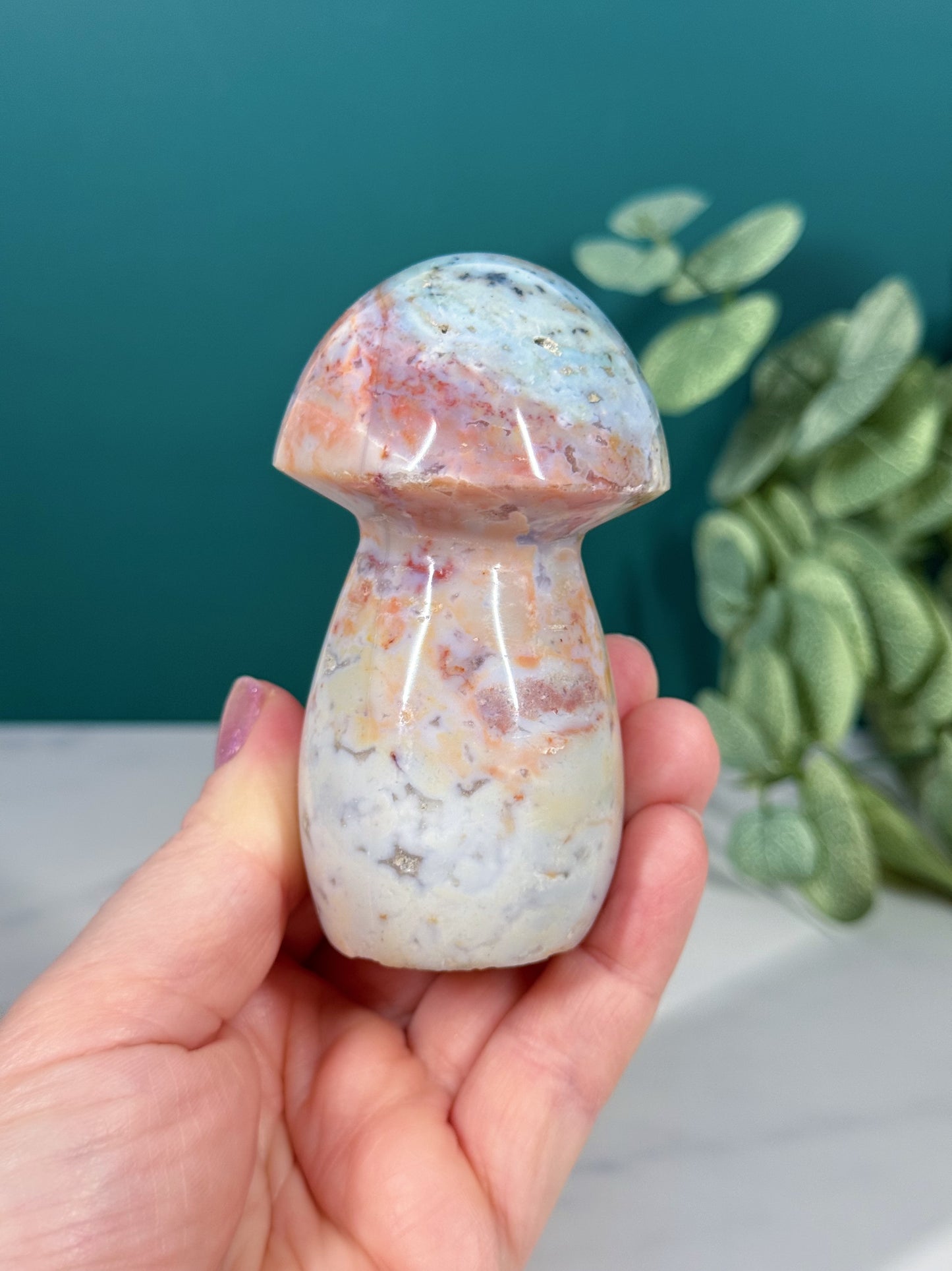 Mushroom - Rainbow Plume Agate