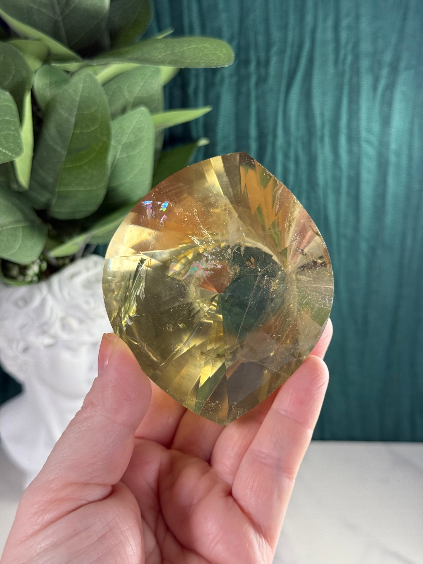 Faceted Citrine on Spinning Stand