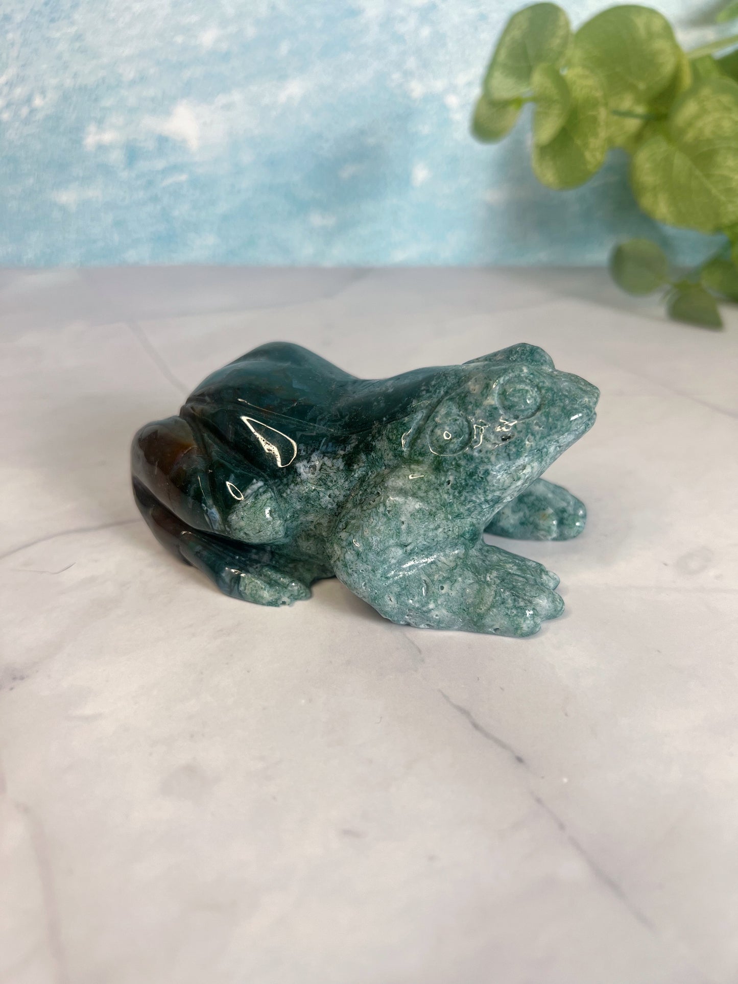 Moss Agate Frog