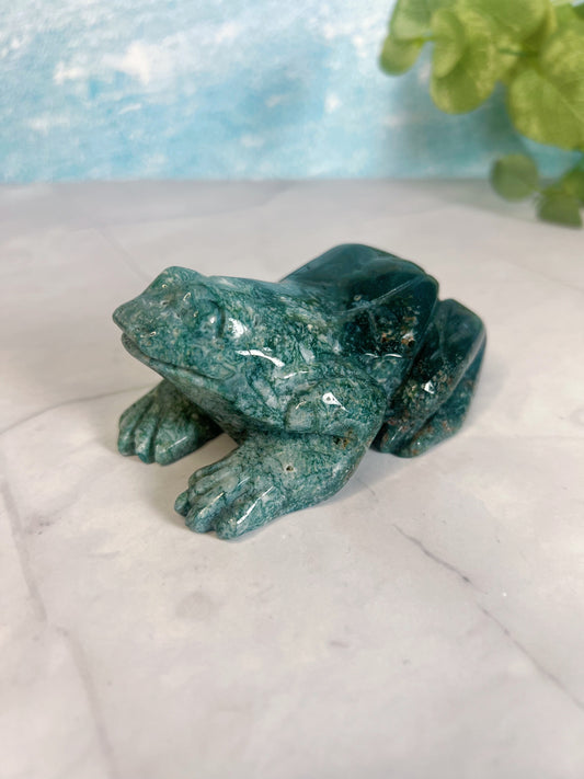 Moss Agate Frog