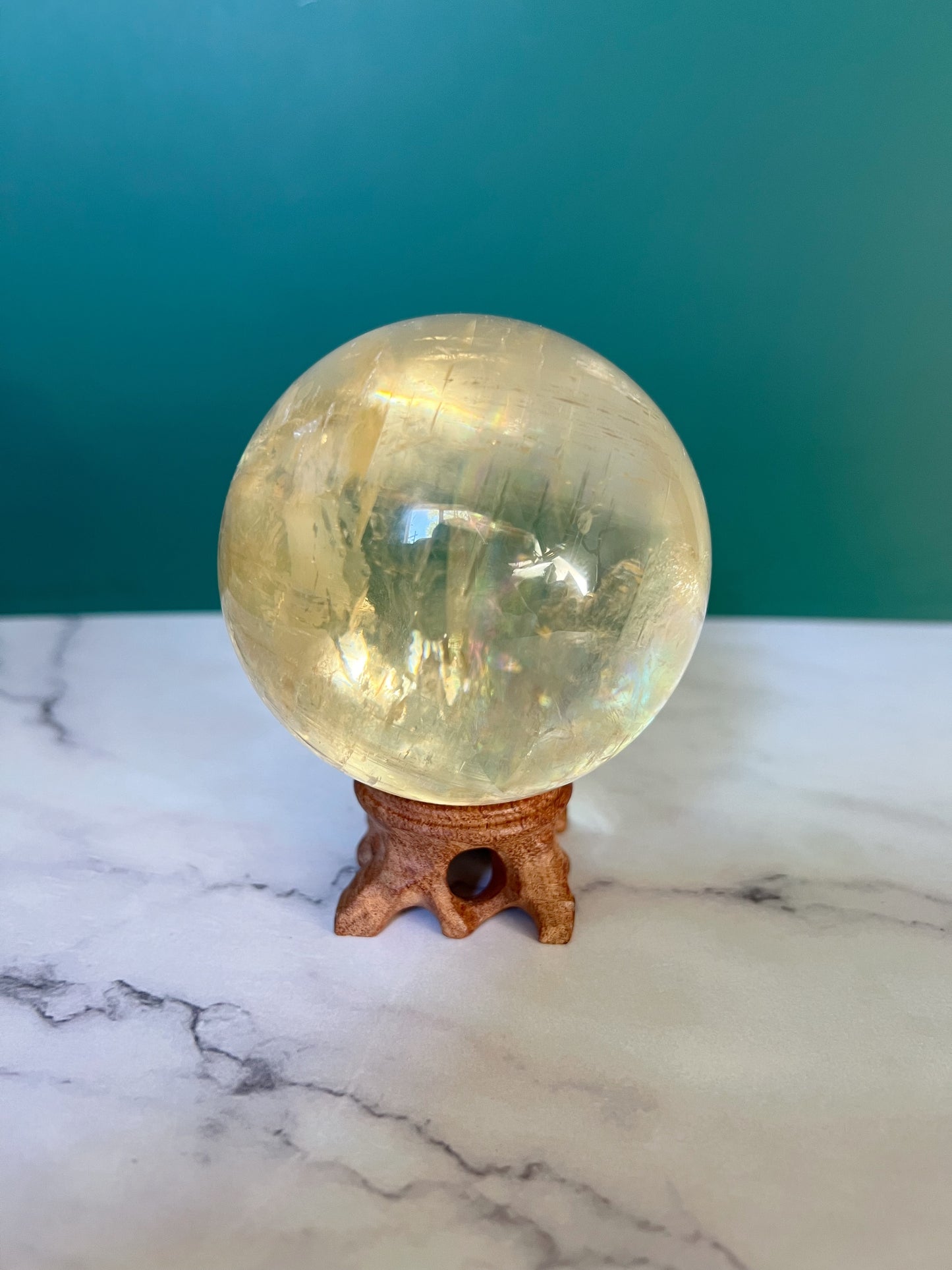 Optical Honey Calcite Sphere