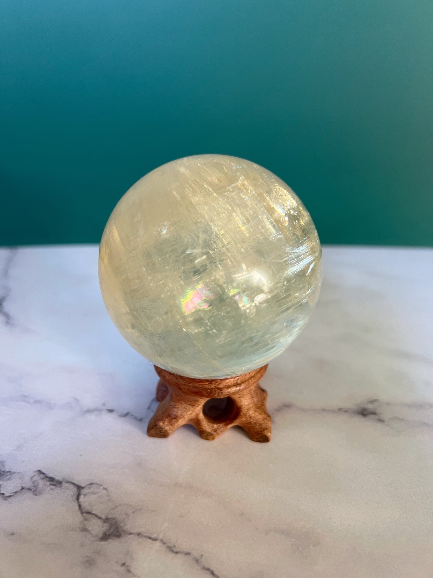 Optical Honey Calcite Sphere