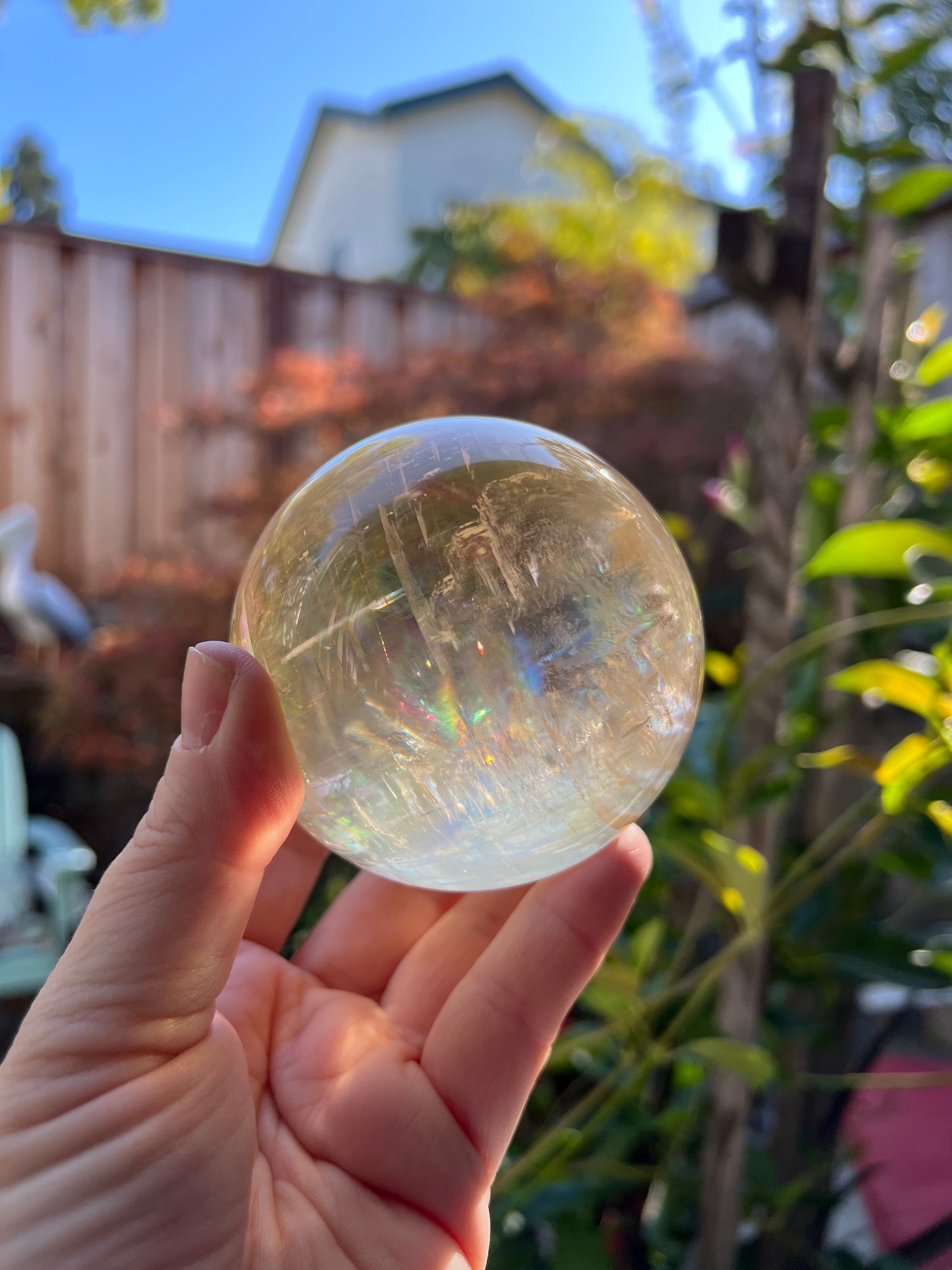 Optical Honey Calcite Sphere