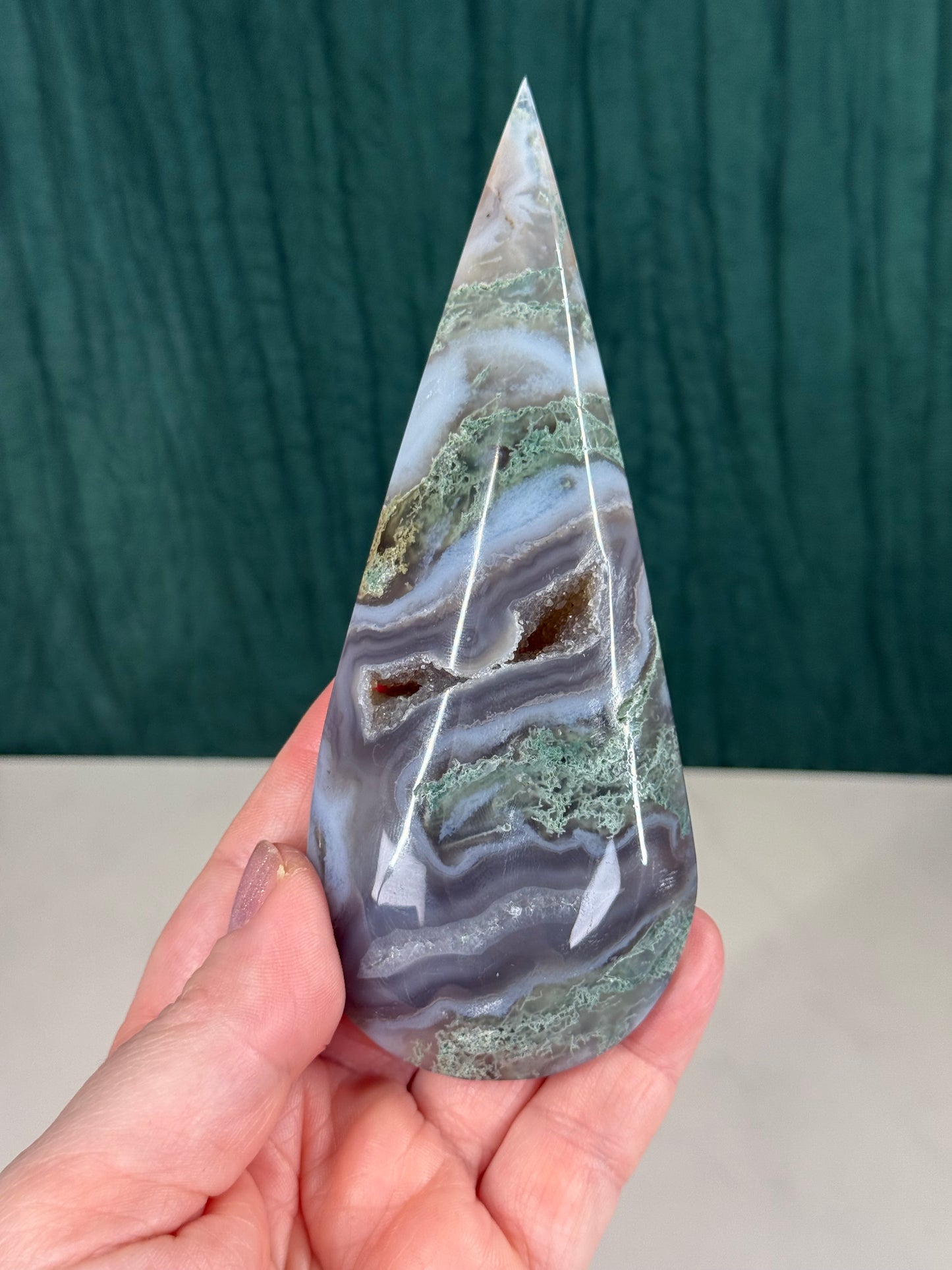 Moss Agate Teardrop