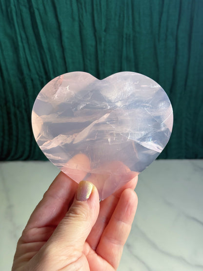 Rose Quartz Heart Carving