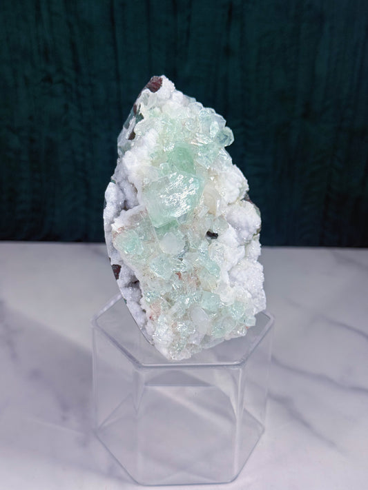 Green Apophyllite on Chalcedony