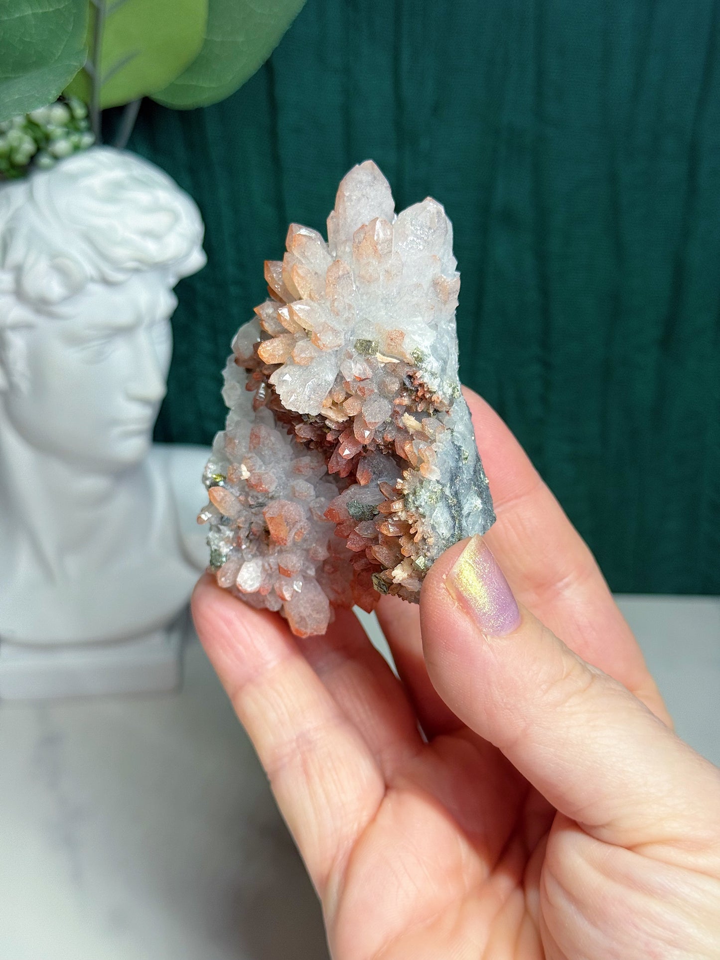 Red Calcite with Pyrite