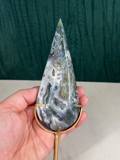 Moss Agate Teardrop