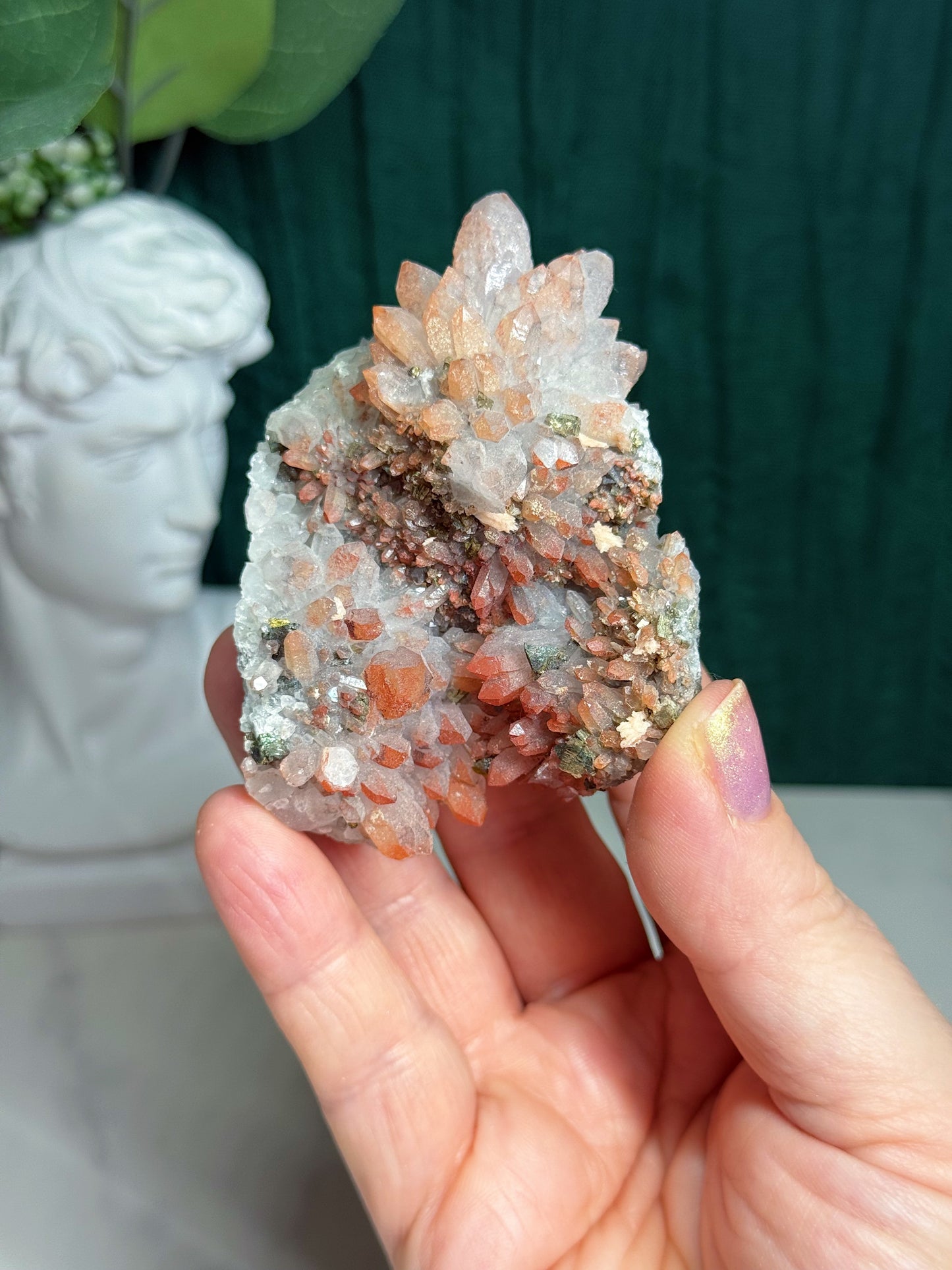 Red Calcite with Pyrite