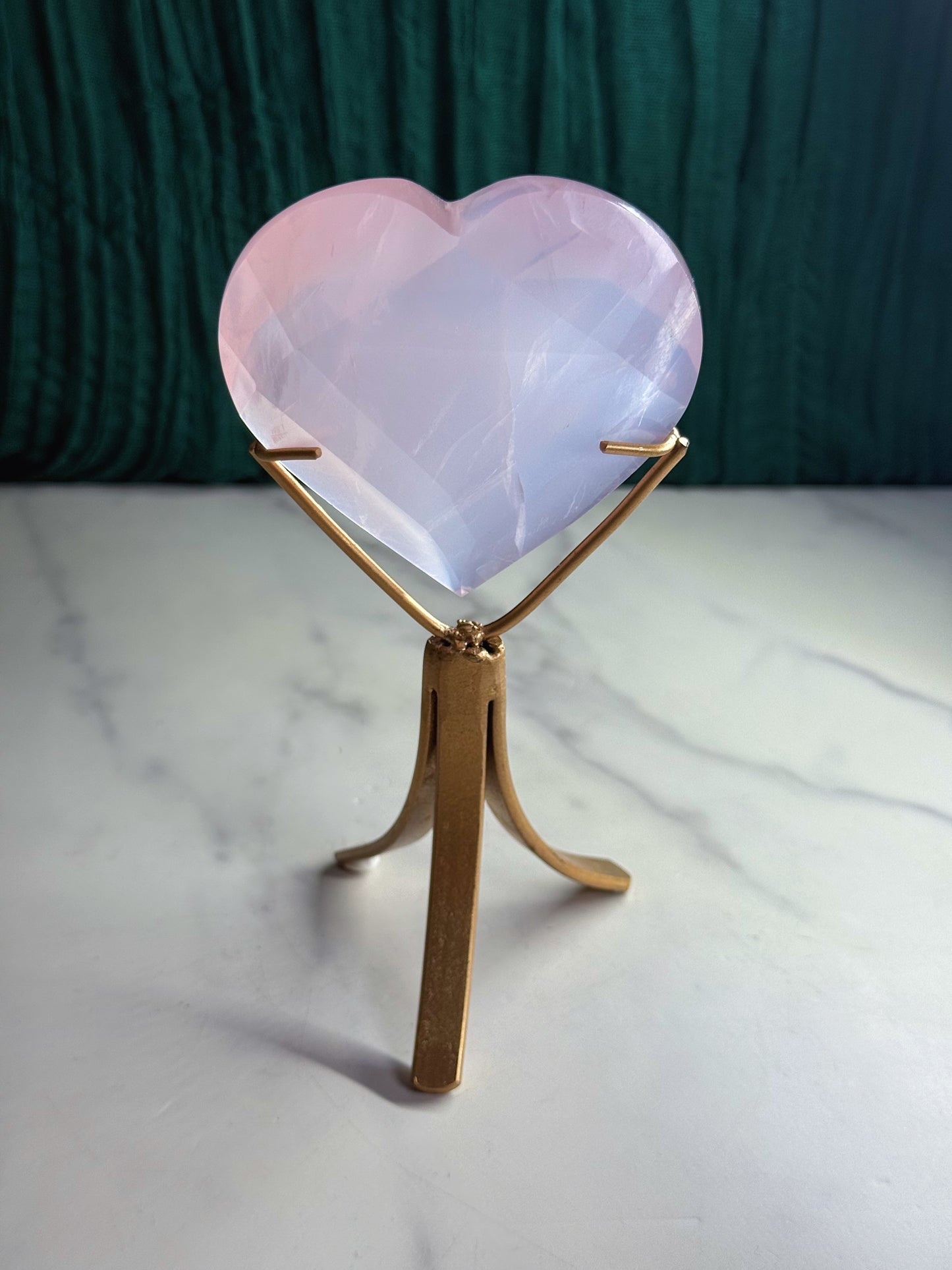 Rose Quartz Heart Carving