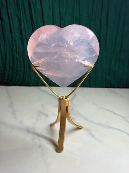 Rose Quartz Heart Carving