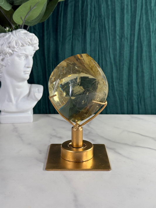 Faceted Citrine on Spinning Stand