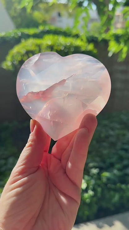 Rose Quartz Heart Carving