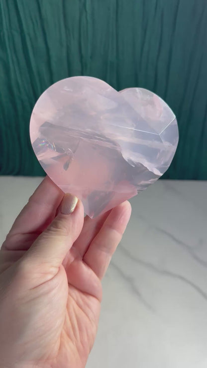 Rose Quartz Heart Carving