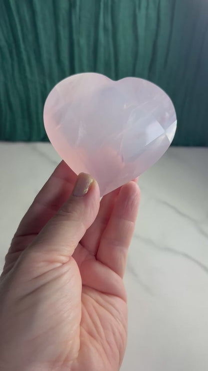 Rose Quartz Heart Carving