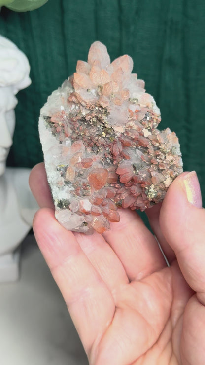 Red Calcite with Pyrite